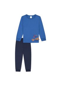 Schlafanzug Schiesser "Pyjama Kids Nightwear", Jungen, Gr. 116, blau, Obermaterial: 100% Baumwolle CO., Homewear-Sets Schlafanzug