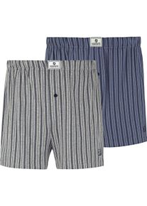 Boxershorts Jan Vanderstorm "2er Pack Boxershorts THURE", Herren, Gr. 3XL, blau (blau grau), Obermaterial: 84% Baumwolle CO. 11% Polyester COOLMAX PES(Coolmax). 5% Elasthan EL., Unterhosen Boxershorts