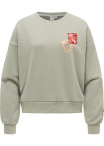 Rundhalspullover Ragwear "Sweater Wuss PP", Damen, Gr. M, gr&uuml;n (dusty olive), Obermaterial: 70% Baumwolle CO. 30% Polyester PES., Rundhals, &Auml;rmel ohne &Auml;rmelschlitz Rippb&uuml;ndchen, Pullover Rundhalspullover