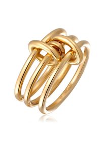 Silberring Elli "Ring Bandring Stapellook 925 Sterling Silber" Gr. 56, gold, Fingerringe, Damen, 56, Silber 925 (Sterlingsilber), Silberring