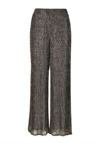 Schlupfhose GOLDNER "Palazzo-Hose Louisa", Damen, Gr. 46, N-Gr, schwarz (schwarz, metallic, gemustert), Obermaterial: 100% Polyester COOLMAX PES(Coolmax)., Hosen Schlupfhose