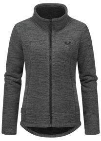 Kapuzensweatjacke Ragwear "Strickjacke Liram Melange", Damen, Gr. 6XL, grau (dunkelgrau), Obermaterial: 56% Baumwolle CO. 44% Polyester PES. Futter: 100% Polyester PES., Sweatjacken Kapuzensweatjacke