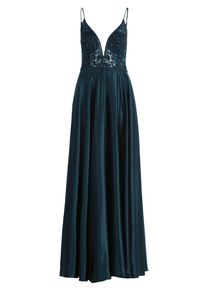 Abendkleid Vera Mont "Abendkleid mit Placement", Damen, Gr. 36, EURO, gr&uuml;n (dusty slate), 95% Polyester PES. 5% Elasthan EL., Kleider Abendkleid