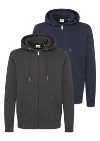 !Solid Sweatjacke SOLID "Sweatjacke SDColineareg", Herren, Gr. L, blau (dgm, navy), Obermaterial: 65% Polyester PES. 35% Baumwolle CO., Sweatjacken Sweatjacke