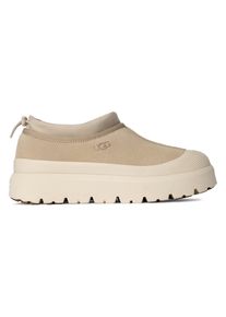 UGG Australia Slipper UGG "TASMAN WEATHER HYBRID", Herren, Gr. 11 (44), beige (hellbeige), Synthetik, Textil, Veloursleder, Schuhe Slipper, Galoschen, Hausschuh, Outdoorschuh mit markanter Laufsohle