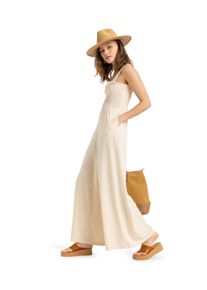Jumpsuit Roxy "Just Passing By", Damen, Gr. XXL, US-Gr&ouml;&szlig;en, beige (parchment), Obermaterial: 63% Microfaser, 33% Viskose, 4% Elasthan;, Overalls Jumpsuit