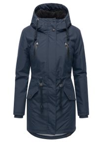 Wintermantel Ragwear "Wintermantel Elsien", Damen, Gr. S, blau (navy25), Obermaterial: 100% Polyester PES. Obermaterial: Futter: 100% Polyester PES. 100% Polyester PES., M&auml;ntel Wintermantel