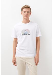 Jack & Jones T-Shirt JACK & JONES JUNIOR "JCOCALMA TEE SS CREW NECK FST JNR", Jungen, Gr. 128, wei&szlig; (hellwei&szlig;), Single Jersey, Obermaterial: 100% Baumwolle, bedruckt, normal, Rundhals, Shirts T-Shirt