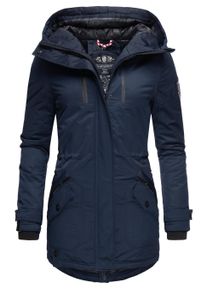 Wintermantel Navahoo "Wintermantel Avrille II", Damen, Gr. XS, blau (navy), Obermaterial: 70% Baumwolle CO. 30% Polyester PES. Obermaterial: Futter: 100% Polyester PES. 100% Polyester PES., M&auml;ntel Wintermantel