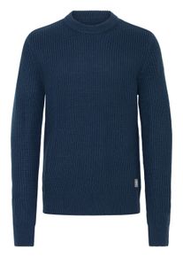 Strickfleece-Pullover Blend "Strickpullover BHMRibi", Herren, Gr. S, blau (marineblaus), Obermaterial: 100% Polyacryl PAN., Pullover Strickfleece-Pullover