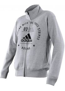 Sweatjacke adidas Performance "Community Jacket &ldquo;Boxing&rdquo;" Gr. S, grau (grau, schwarz), Sweatjacken, Herren, S, Obermaterial: 100% Baumwolle, Sweatjacke