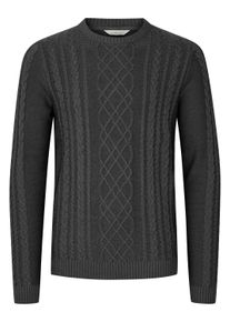 Rundhalspullover 11 Project "Rundhalspullover PRJamal", Herren, Gr. XL, grau (dunkelgrau melange), Obermaterial: 100% Baumwolle CO recyc.., Pullover Rundhalspullover