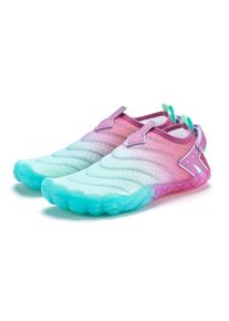 Aquaschuh Venice Beach "Badelatsche, Badeschuhe, Badeschlappe, Wasserschuh, leichter Slipper", Damen, Gr. 45, bunt (t&uuml;rkis, pink), Obermaterial: 50% Lederimitat, 50% Textilmaterial. Decksohle: 100% Textilmaterial. Futter: 100% Textilmaterial. Laufsohle: 100% Synthetik, mehrfarbig, Schuhe Aquaschuh, schnelltrocknend mit flexibler Sohle Unisex VEGAN