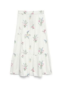 V&eacute;ro Moda Maxirock VERO MODA "VMDICTHE HW MAXI SKIRT WVN GA", Damen, Gr. XL, snow wei&szlig; aop:wendy, Web, Obermaterial: 100% Baumwolle, bedruckt, lang, R&ouml;cke Maxirock, Baumwolle