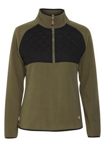 Sweatshirt oxmo "Sweatjacke OXMalita", Damen, Gr. XXL, gr&uuml;n (dusty olive), Obermaterial: 100% Polyester PES., Sweatjacken Sweatshirt