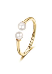 Fingerring AILORIA "Ring gold/wei&szlig;e Perle SACHIKO", gold, Fingerringe, Damen, Fingerring