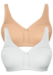 Soft-BH Viania "2er Pack Baumwoll Soft BH Basic", Damen, Gr. 95, Cup D, bunt (makeup wei&szlig;), Obermaterial: 100% Baumwolle CO., BHs Soft-BH