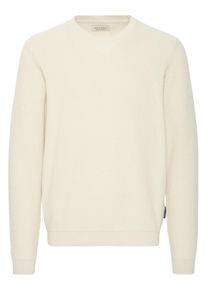 Strickfleece-Pullover Casual Friday "Strickpullover CFNOAR", Herren, Gr. L, wei&szlig; (rainy day), Obermaterial: 100% Baumwolle CO., Pullover Strickfleece-Pullover