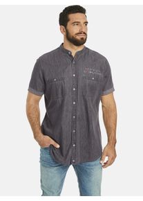 Kurzarmhemd Jan Vanderstorm "Kurzarmhemd LUZZA", Herren, Gr. 3XL, weit, grau, Obermaterial: 100% Baumwolle CO., Hemden Kurzarmhemd