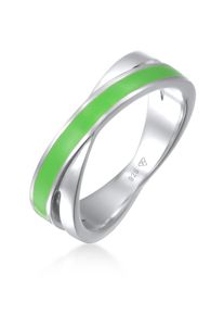 Silberring Elli "Ring Wickelring Emaille 925 Silber" Gr. 54, gr&uuml;n, Fingerringe, Damen, 54, Silber 925 (Sterlingsilber), Silberring