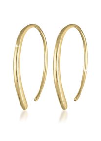 Paar Creolen Elli Premium "Ohrringe Creole Offen Geo Basic Trend Plain 375 Gelbgold" Gr. 23, gold, Ohrringe, Damen, ohne Stein, Gelbgold 375, Paar Creolen