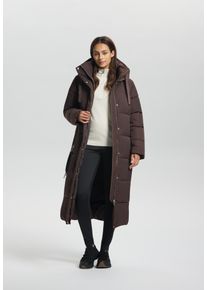 Steppmantel Luhta "HEINIS", Damen, Gr. 48, schwarz braun, Obermaterial: 100% Polyester, M&auml;ntel Steppmantel, wasserabweisend, winddicht, atmungsaktiv, sportlicher Stil