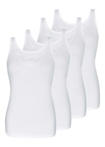 Sassa Mode Achselhemd SASSA "4er Sparpack Achselhemd FINE RIB", Damen, Gr. 50, N-Gr, wei&szlig;, Obermaterial: 100% Baumwolle CO., Unterhemden Achselhemd