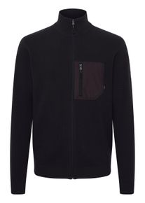 Strickjacke INDICODE "Strickjacke IDMedan", Herren, Gr. L, schwarz, Obermaterial: 75% Baumwolle CO. 25% Polyamid PA., unifarben, h&uuml;ftlang, Strickjacken Strickjacke