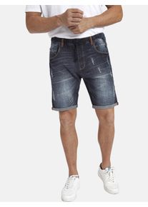 Bermudas Jan Vanderstorm "Tiefbundbermuda LAMBRIT", Herren, Gr. 74, N-Gr, blau (dunkelblau), Obermaterial: 78% Baumwolle CO. 20% Polyester COOLMAX PES(Coolmax). 2% Elasthan EL., Hosen Bermudas