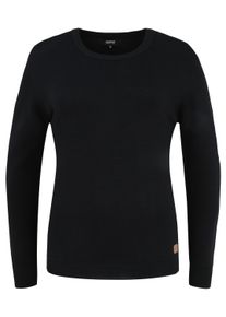 Strickfleece-Pullover oxmo "Strickpullover OXEdda", Damen, Gr. S, schwarz, Obermaterial: 70% Viskose CV. 30% Nylon NY., Pullover Strickfleece-Pullover