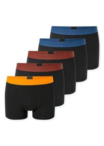 Boxershorts Schiesser "Boxershort 5PACK Shorts - 95/5 Multipacks 5er Pack", Herren, Gr. M, bunt (schwarz, rot, orange), Obermaterial: 95% Baumwolle CO. 5% Elasthan EL., Unterhosen Boxershorts