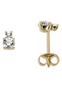 Paar Ohrstecker Firetti "Schmuck Geschenk Gold 333 Ohrschmuck", gold (gelbgoldfarben, kristallwei&szlig;, kristallwei&szlig;), Ohrringe, Damen, Gelbgold 333, Paar Ohrstecker, mit Zirkonia (synth.)