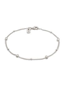 Armkette Kuzzoi "Armband Elemente Glas Kristalle Wei&szlig; 925 Sterling Silber" Gr. 18, silber, Armb&auml;nder, Herren, Silber 925 (Sterlingsilber), Armkette