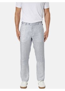 Anzughose Babista "Hose INNOCENZO", Herren, Gr. 58, N-Gr, blau (hellblau kariert), Obermaterial: 100% Leinen LI., regular fit, Hosen Anzughose