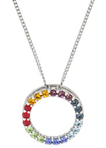 Kette mit Anh&auml;nger Firetti "Schmuck Geschenk Silber 925 Halsschmuck Halskette Panzerkette Regen", silber (silberfarben, mehrfarbig), Halsketten, Damen, Silber 925 (Sterlingsilber), L: 45, Kette mit Anh&auml;nger, mit Kristallstein