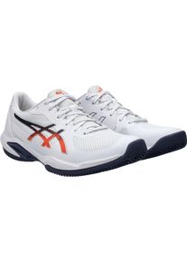 Tennisschuh asics "SOLUTION SWIFT FF 2 CLAY", Herren, Gr. 46,5, orange (wei&szlig;, nova orange), Synthetik, Textil, Schuhe Tennisschuh, Sandplatzschuhe f&uuml;r Aschepl&auml;tze