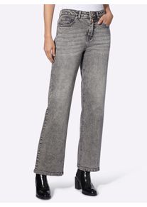 Bequeme Jeans Heine, Damen, Gr. 46, Normalgr&ouml;&szlig;en, grau denim, 98% Baumwolle, 2% Elasthan, unifarben, lang, Jeans Bequeme Jeans