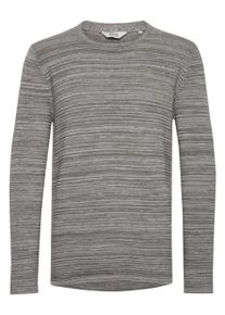 !Solid Rundhalspullover SOLID "Strickrundhalspullov SDStruan", Herren, Gr. S, grau (grau mel), Obermaterial: 100% Baumwolle CO., Pullover Rundhalspullover