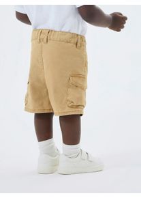 Cargoshorts name it "NMMBEN BAG CARGO TWI SHORTS 1771-HI NOOS", Jungen, Gr. 104, N-Gr, beige (incense), Twill, Obermaterial: 98% Baumwolle, 2% Elasthan, unifarben, relaxed fit kn&ouml;chellang, Hosen Cargoshorts