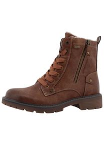 Winterboots Tom Tailor, Damen, Gr. 38, braun, Lederimitat, Schuhe Winterboots, Workerboots, Hiking Boot mit Blockabsatz