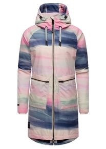 Wintermantel Ragwear "Wintermantel Holstic Print", Damen, Gr. M, beige (ecru), Obermaterial: 100% Polyester PES. Obermaterial: Futter: 100% Polyester PES. 100% Polyester PES., M&auml;ntel Wintermantel