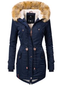 Wintermantel Navahoo "Wintermantel La Viva", Damen, Gr. S, blau, Obermaterial: 100% Nylon NY. Obermaterial: Futter: 100% Polyester PES. 100% Polyester PES., M&auml;ntel Wintermantel