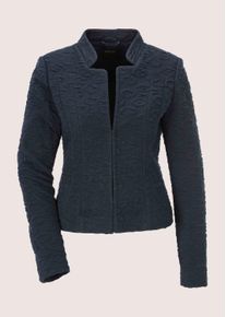 Madeleine Mode Jackenblazer MADELEINE "Jerseyblazer Moderner Businessblazer mit Leo-Muster", Damen, Gr. 38, blau (marine), Obermaterial: 80% Polyester PES. 17% Viskose CV. 3% Elasthan EL., Modern, Blazer Jackenblazer, Jersey Blazer, Leomuster