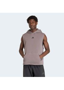 Sweatshirt adidas Performance "PRIMELIFT WORKOUT HOODIE, &Auml;RMELLOS", Herren, Gr. L, charcoal, Obermaterial: 70% Baumwolle, 30% Polyester, normal, Rundhals, angesetztes B&uuml;ndchen, Sweatshirts Sweatshirt