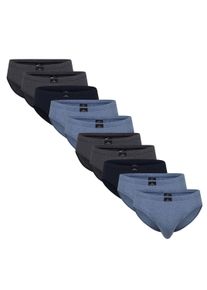 G&ouml;tzburg Slip G&Ouml;TZBURG "Slip 10er Pack", Herren, Gr. M, blau (blau, grau), Obermaterial: 100% Baumwolle CO., Unterhosen Slip