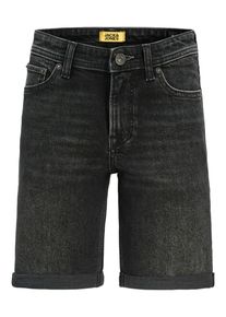 Jack & Jones Shorts JACK & JONES JUNIOR "JJIRICK bequem mit mittlerer Taille f&uuml;r Jungen", Jungen, Gr. 134, N-Gr, schwarz denim pack:am 363, Web, Obermaterial: 98% Baumwolle, 2% Elasthan, Abriebeffekte, regular fit knielang, Hosen Shorts, unifarben, modisch, regular fit, Web