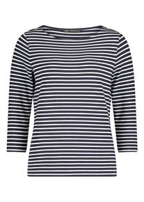 Langarmshirt Betty Barclay "Basic Shirt mit Ringel", Damen, Gr. 42, blau (dunkelblau, wei&szlig;), Obermaterial: 95% Viskose CV. 5% Elasthan EL., Shirts Langarmshirt