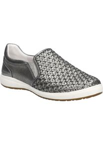 Slipper Josef Seibel "Caren 72, platin", Damen, Gr. 40, grau (platin), Obermaterial: 100% Rindsleder Leather cow., Schuhe Slipper