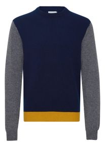 Strickfleece-Pullover Casual Friday "Strickpullover CFKarl", Herren, Gr. L, blau (navy blazer), Obermaterial: 80% Wolle WO. 20% Polyamid PA., Pullover Strickfleece-Pullover