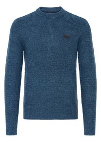 Strickfleece-Pullover Blend "Strickpullover BHMPattax", Herren, Gr. 3XL, blau (marineblaus melange), Obermaterial: 100% Polyacryl PAN., Pullover Strickfleece-Pullover